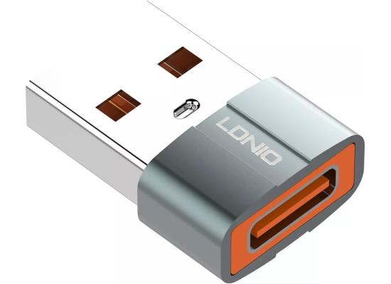 LDNIO LC150 USB-C Female to USB Male Adapter, Mini Size, Suitable for Multiple Device, Aluminum Material - Gray